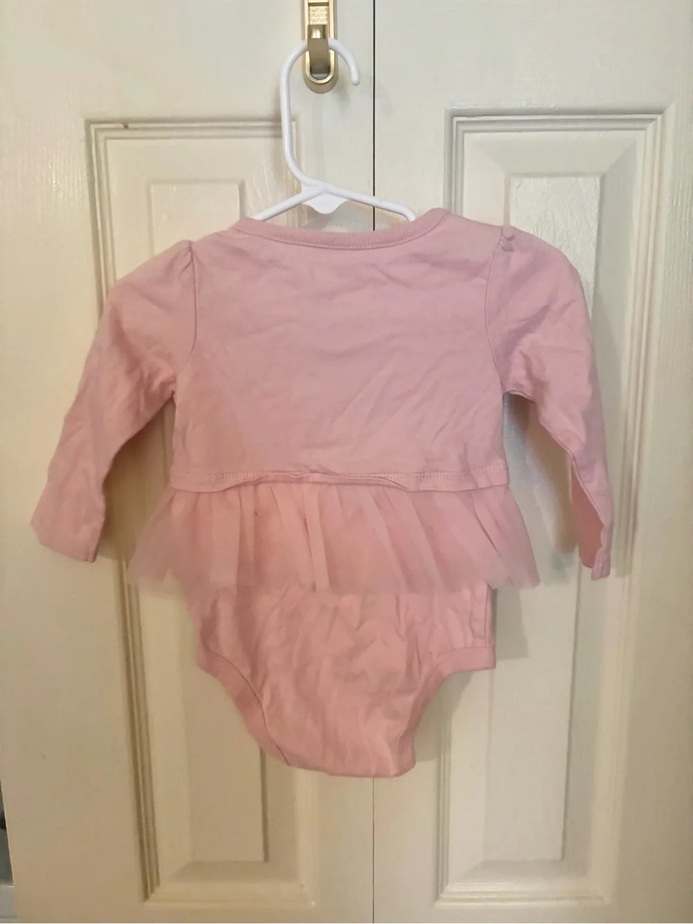 Garnims Light Pink Long-Sleeve Tutu One-Piece Kitty Patch 6-9 months